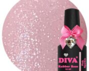 Diva rubber base coat pink sparkle delicia salon