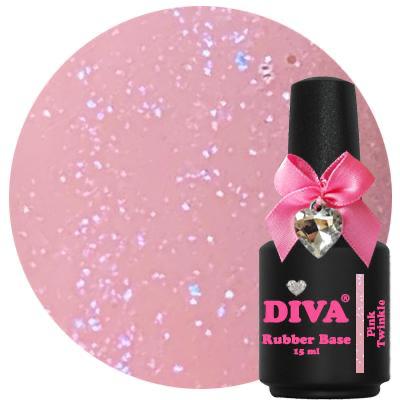 Diva rubber base coat pink twinkle delicia salon