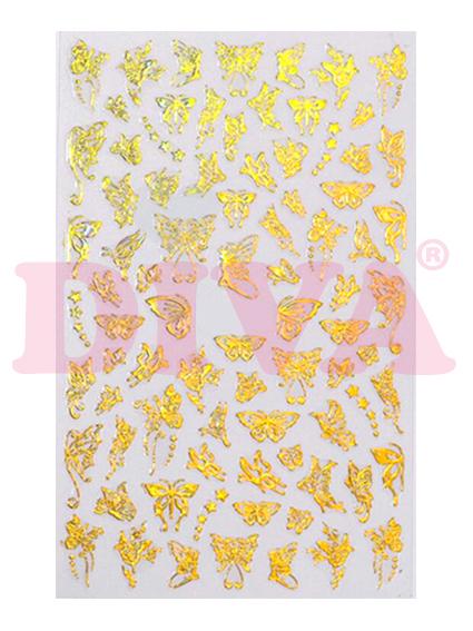 Butterfly Nail art Stickers Gold 1