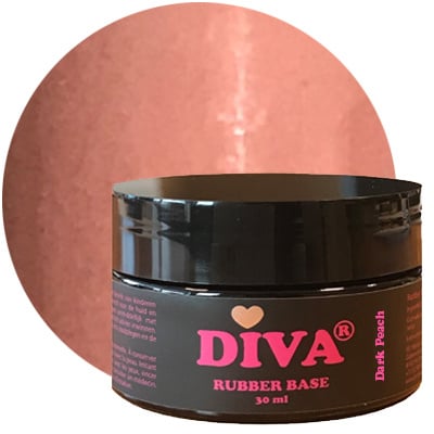 Diva Gellak Rubber Basecoat Dark Peach POT 30 ml